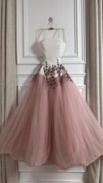 ⁦فستان مناسبات بتصميم أنثوي راقي بتطريز يدوي⁩ - الصورة ⁦5⁩