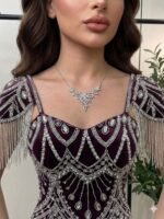 ⁦فستان مناسبات بتصميم أنثوي راقي بلمسات لامعة⁩ - الصورة ⁦10⁩