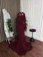⁦فستان سهرة طويل بتصميم راقي كلوش فاخر⁩ - الصورة ⁦5⁩
