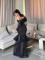 ⁦فستان سهرة طويل بتصميم راقي كلوش فاخر بتطريز أنيق⁩ - الصورة ⁦12⁩