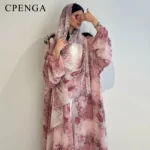 عباية نسائية شيفون مفتوحة طويلة