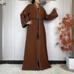 ⁦عباية نسائية مفتوحة بأكمام طويلة⁩ - الصورة ⁦6⁩
