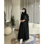 عباية نسائية مطوية فضفاضة طويلة