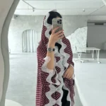 ⁦جلابية نسائية منقطة مفتوحة طويلة لرمضان⁩ - الصورة ⁦2⁩