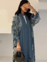 ⁦قفطان نسائي فضفاضة مفتوحة طويلة⁩ - الصورة ⁦4⁩