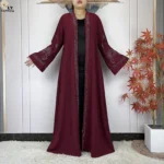 ⁦عباية نسائية مفتوحة بأكمام طويلة⁩ - الصورة ⁦2⁩