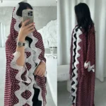 جلابية نسائية منقطة مفتوحة طويلة لرمضان