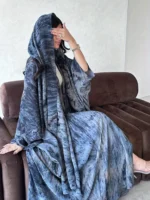 ⁦قفطان نسائي فضفاضة مفتوحة طويلة⁩ - الصورة ⁦6⁩