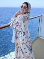 ⁦جلابية نسائية مفتوحة بأكمام طويلة لرمضان⁩ - الصورة ⁦6⁩