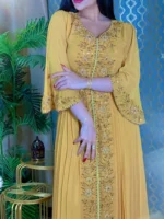 ⁦قفطان نسائي مطرزة قفطان طويلة للعيد⁩ - الصورة ⁦4⁩