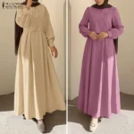 قفطان نسائي مطوية من قطعتين طويلة لرمضان