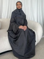 ⁦جلابية نسائية مطبوعة مع حجاب طويلة لرمضان⁩ - الصورة ⁦6⁩