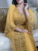 قفطان نسائي مطرزة قفطان طويلة للعيد