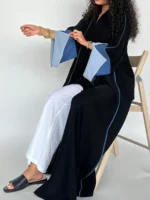 ⁦قفطان نسائي فضفاضة مفتوحة طويلة⁩ - الصورة ⁦5⁩