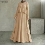 قفطان نسائي فضفاضة سادة طويلة لرمضان