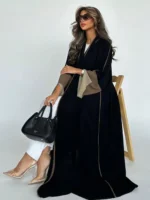 ⁦قفطان نسائي فضفاضة مفتوحة طويلة⁩ - الصورة ⁦4⁩