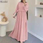 فستان نسائي مطوية طويلة