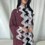 ⁦جلابية نسائية منقطة مفتوحة طويلة لرمضان⁩ - الصورة ⁦3⁩