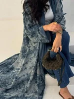 ⁦قفطان نسائي فضفاضة مفتوحة طويلة⁩ - الصورة ⁦6⁩