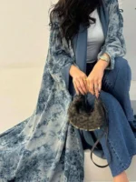 ⁦قفطان نسائي فضفاضة مفتوحة طويلة⁩ - الصورة ⁦2⁩