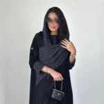 ⁦جلابية نسائية منقطة مع حجاب لرمضان⁩ - الصورة ⁦4⁩