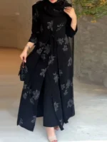 ⁦جلابية نسائية مفتوحة قفطان لرمضان⁩ - الصورة ⁦4⁩