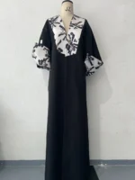 ⁦عباية نسائية مطبوعة رمضانية طويلة⁩ - الصورة ⁦5⁩
