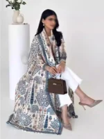 ⁦جلابية نسائية مطوية مفتوحة طويلة⁩ - الصورة ⁦2⁩