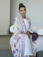⁦جلابية نسائية مفتوحة بأكمام طويلة لرمضان⁩ - الصورة ⁦5⁩