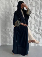⁦عباية نسائية من قطعتين مع حجاب طويلة⁩ - الصورة ⁦3⁩