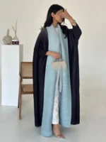 ⁦جلابية نسائية مطوية مطبوعة طويلة⁩ - الصورة ⁦5⁩