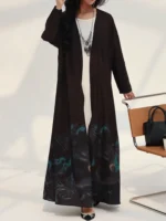 ⁦قفطان نسائي مطبوعة فضفاضة طويلة⁩ - الصورة ⁦4⁩