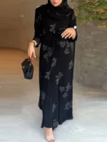 ⁦جلابية نسائية مفتوحة قفطان لرمضان⁩ - الصورة ⁦3⁩