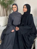 جلابية نسائية مطبوعة مع حجاب طويلة لرمضان