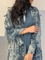 ⁦قفطان نسائي فضفاضة مفتوحة طويلة⁩ - الصورة ⁦3⁩