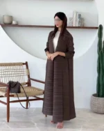 ⁦عباية نسائية مطوية مطبوعة طويلة⁩ - الصورة ⁦2⁩
