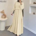 ⁦فستان نسائي مطوية طويلة⁩ - الصورة ⁦3⁩