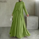 ⁦قفطان نسائي فضفاضة سادة طويلة لرمضان⁩ - الصورة ⁦3⁩