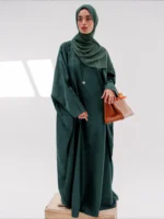 ⁦جلابية نسائية مطبوعة مع حجاب طويلة لرمضان⁩ - الصورة ⁦5⁩